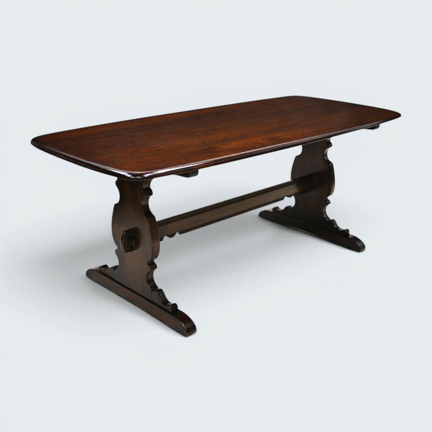 Ercol Elm Dining Table Plank Top Retro Traditional Dark Finish *FREE UK Delivery