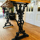 Hallway Occasional Patio Table Cast Iron and Oak Wood