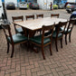 Large Arts & Crafts Light Oak Dining Table & 8 Chairs. Superb Quality.
