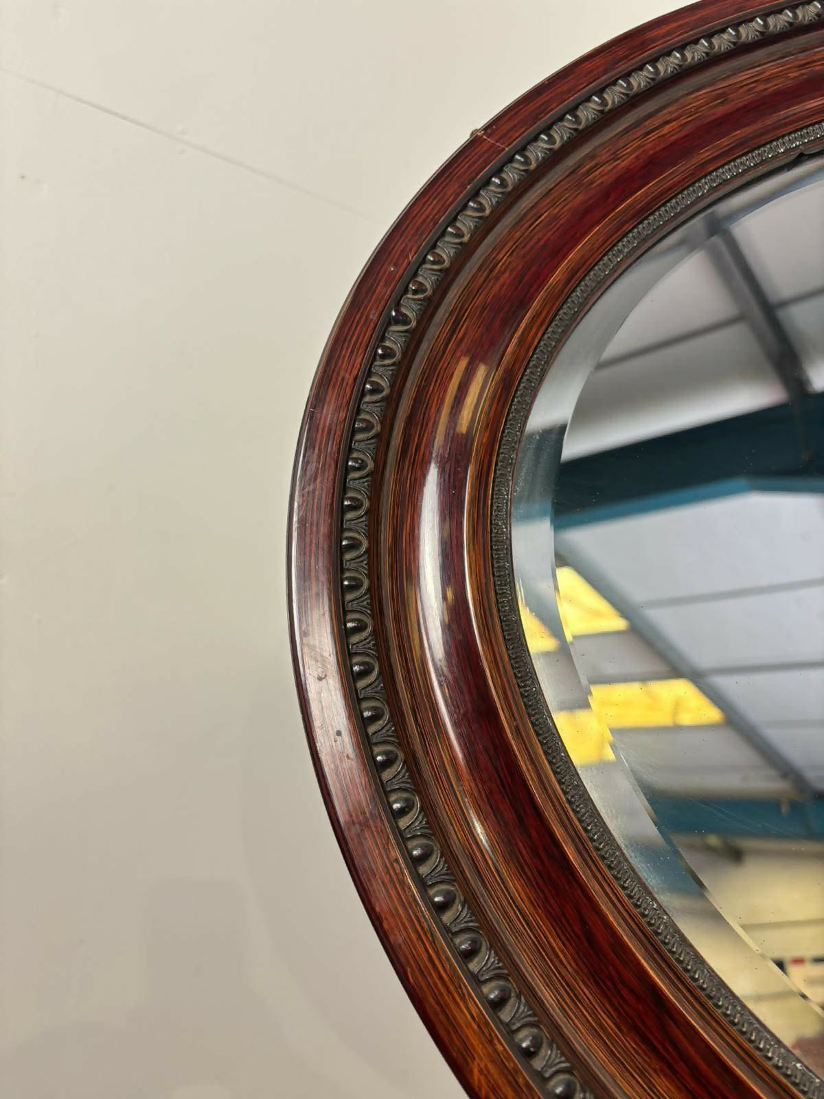 Vintage Mahogany Oval Wall Mirror