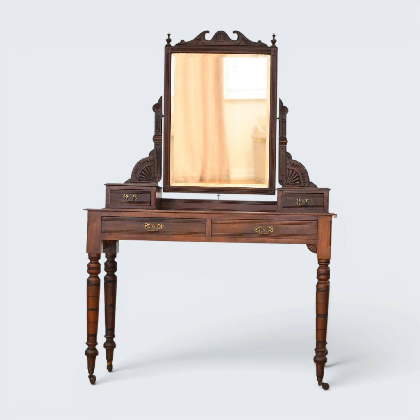 Antique Dressing Table Edwardian Bevelled Mirror Drawers FREE UK Delivery