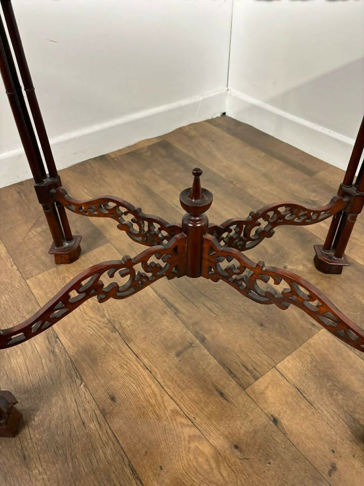 Reproduction Mahogany Chippendale Style Silver Table