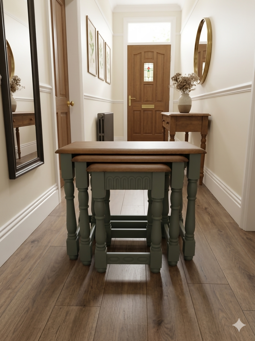 Vintage Old Charm Priory Collection Nest of Three Tables