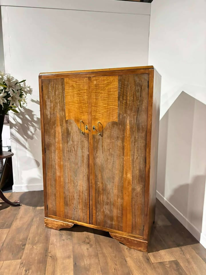 Vintage 1950's Walnut Two Door Wardrobe