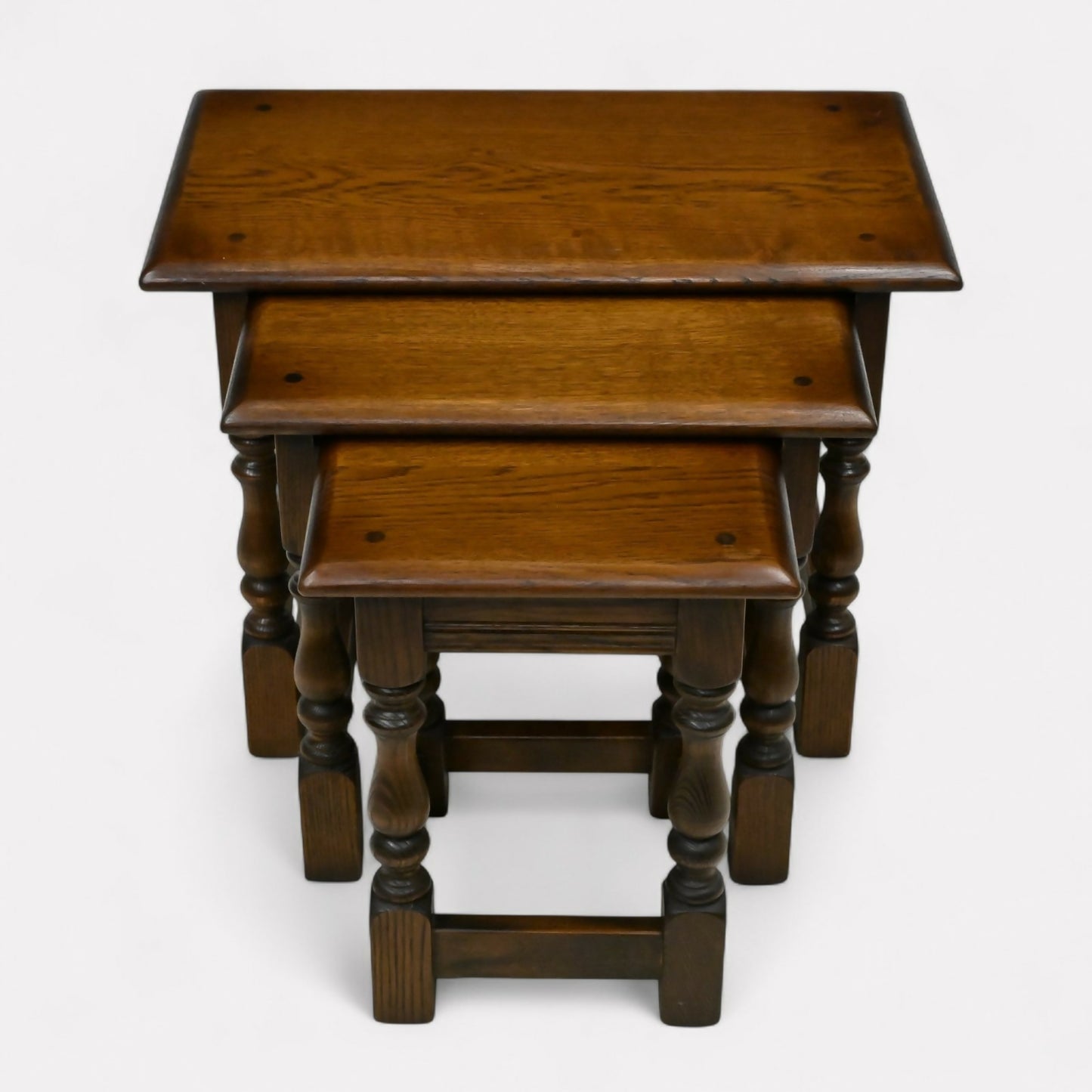 Old Charm Oak Nest of 3 Tables Model 1494 Light Oak Finish Free UK Delivery. SBR10577/1206E