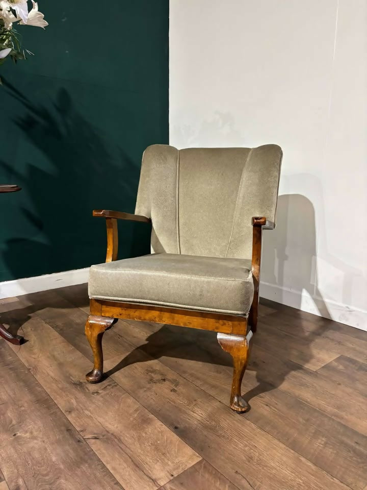 Art Deco Walnut Framed Arm ChairNN