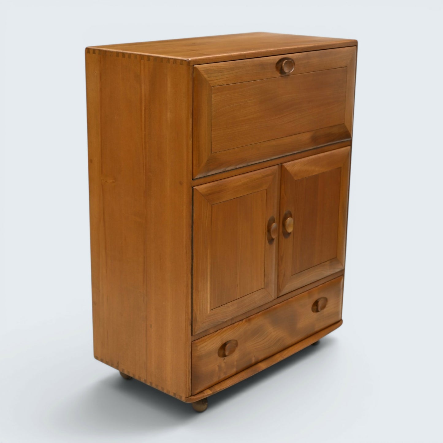 Ercol Drinks Cabinet Bureau Gin/Serving Cabinet Light Finish FREE UK Delivery