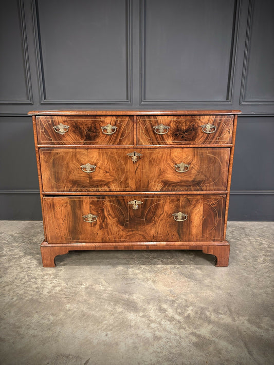 William & Mary Inlaid Walnut Chest Of Drawers
