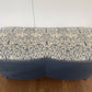 Mid century Ottoman. Repainted and reupholstered in Brer Rabbit material fabric dark blue