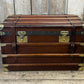 Moynat antique leather travel trunk