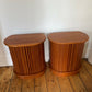 Danish Retro Teak Bedside Cabinets By Dyrlund W Tambour Doors