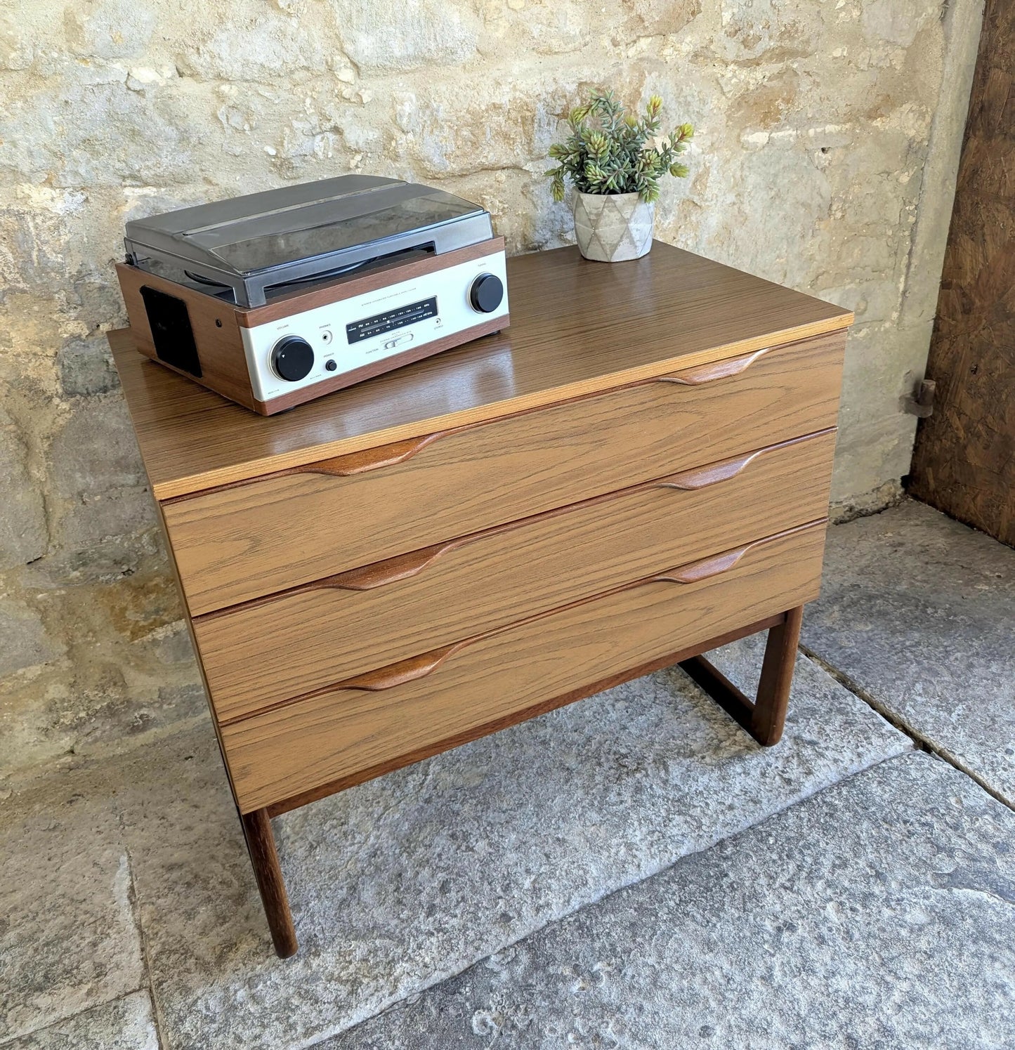 Mid Century Compact Chest of Drawers by Europa - Teak Finish - SKU 125