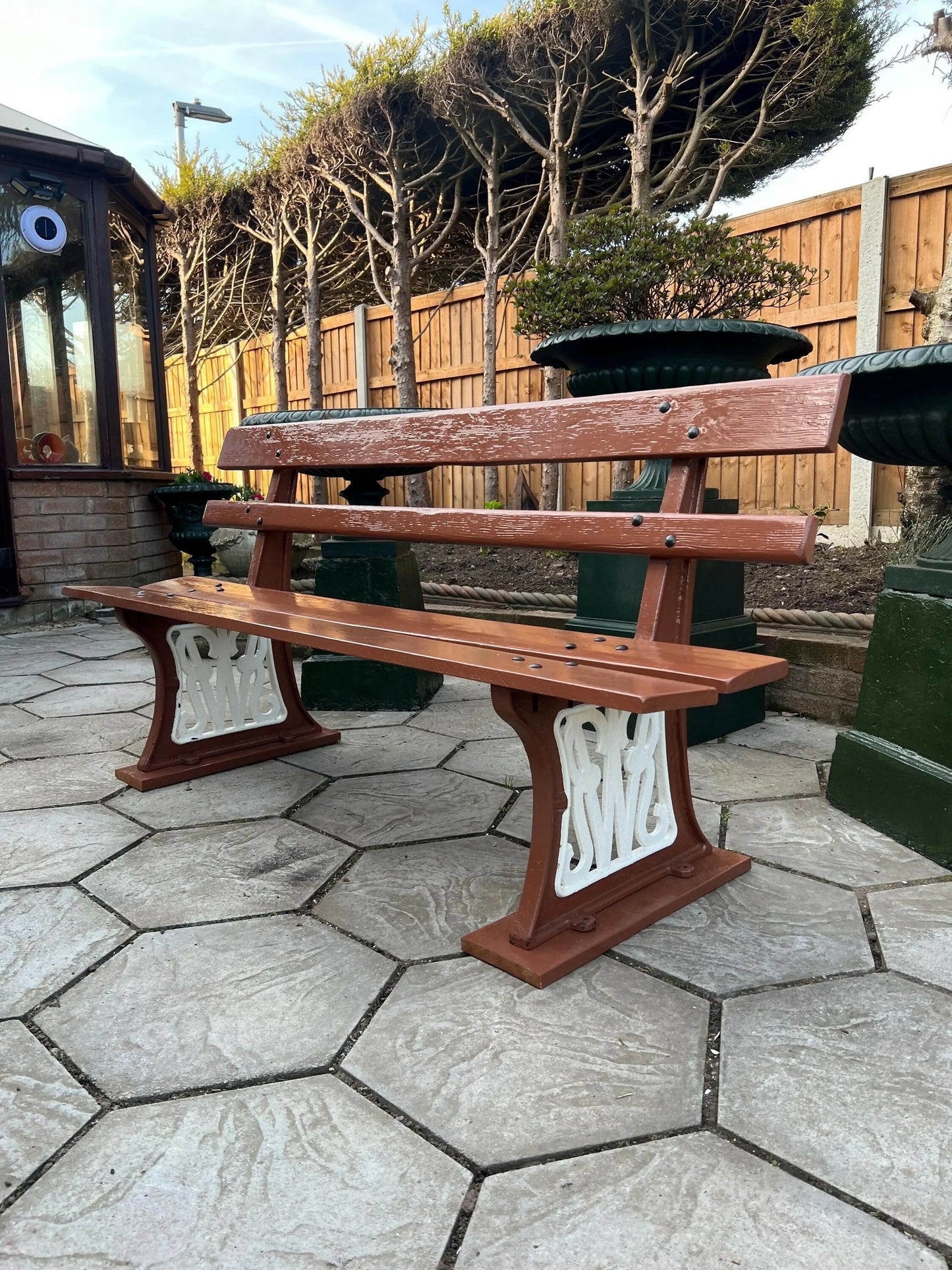 Original GWR Vintage Platform Bench – Vintage Railway Seating 178cm