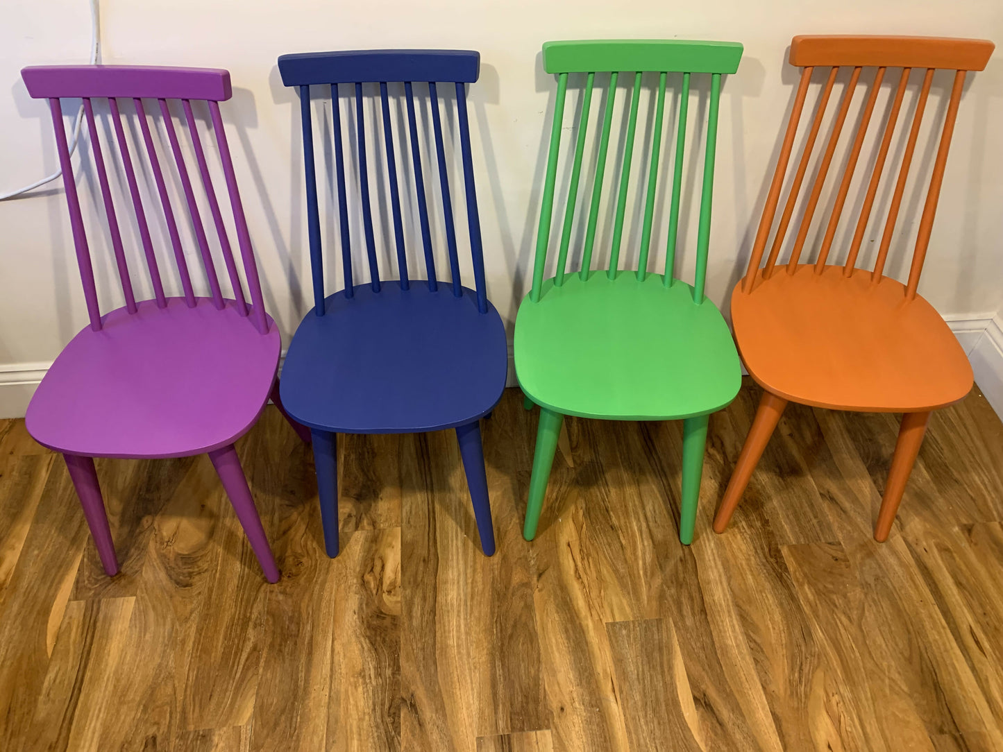 Hand Painted Multi Coloured Dining Chairs