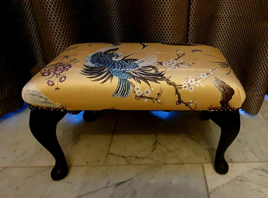 Antique style Footstool, Designer Velvet.