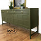 Large Vintage Nathan Sideboard in Bancha Green, olive green mid century drink cabinet, TV stand, media unit,