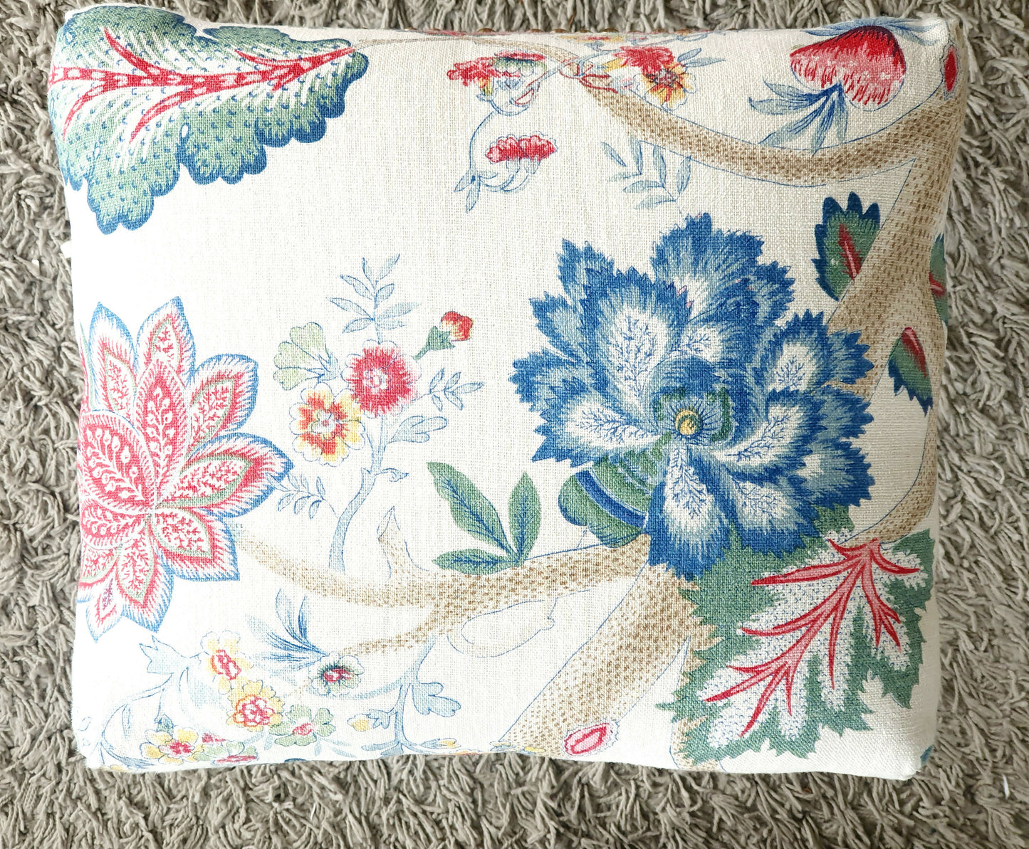 Footstool Vintage Oak Seat. Stool Restored Reupholstered in Linwood Linen