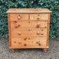 Vintage Victorian Tall Pine Chest Of Drawers