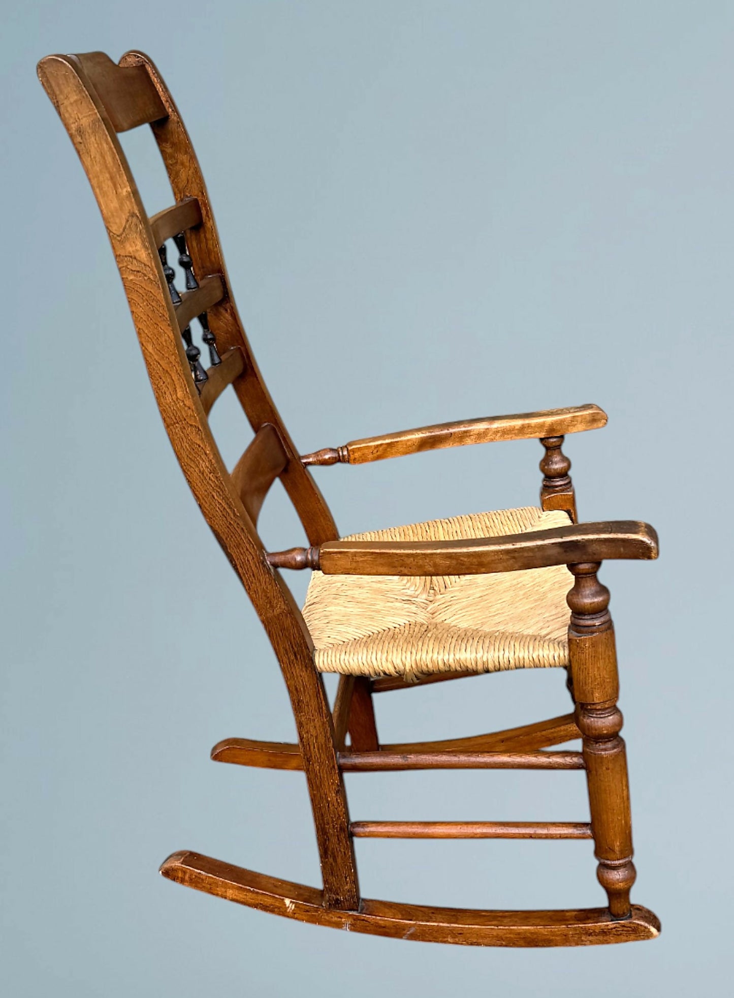 Antique 19th Century Rush Seat Rocking Chair