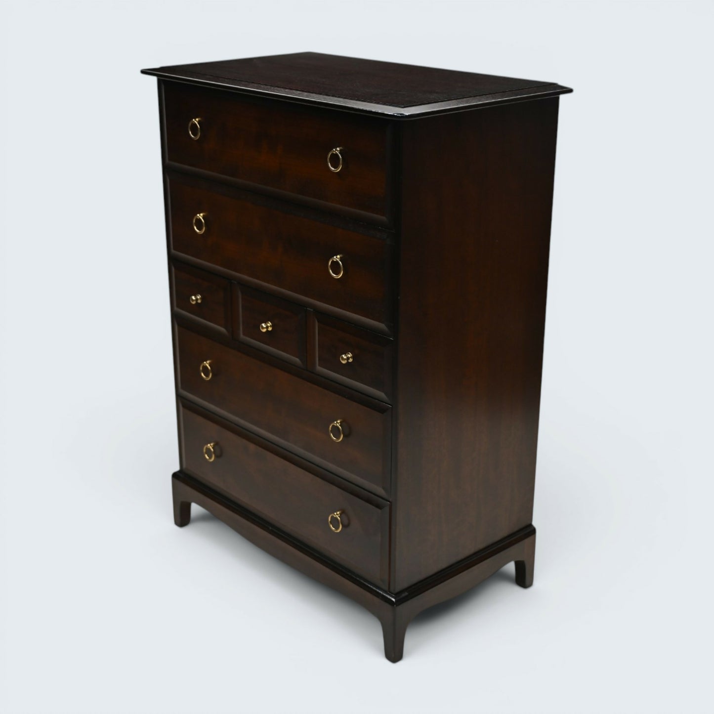 Stag Chest of 7 Drawers Brass Handles Minstrel Range VGC with FREE UK Delivery