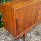 Danish Teak Mid Century Sideboard with Sliding Doors by Clausen and Son