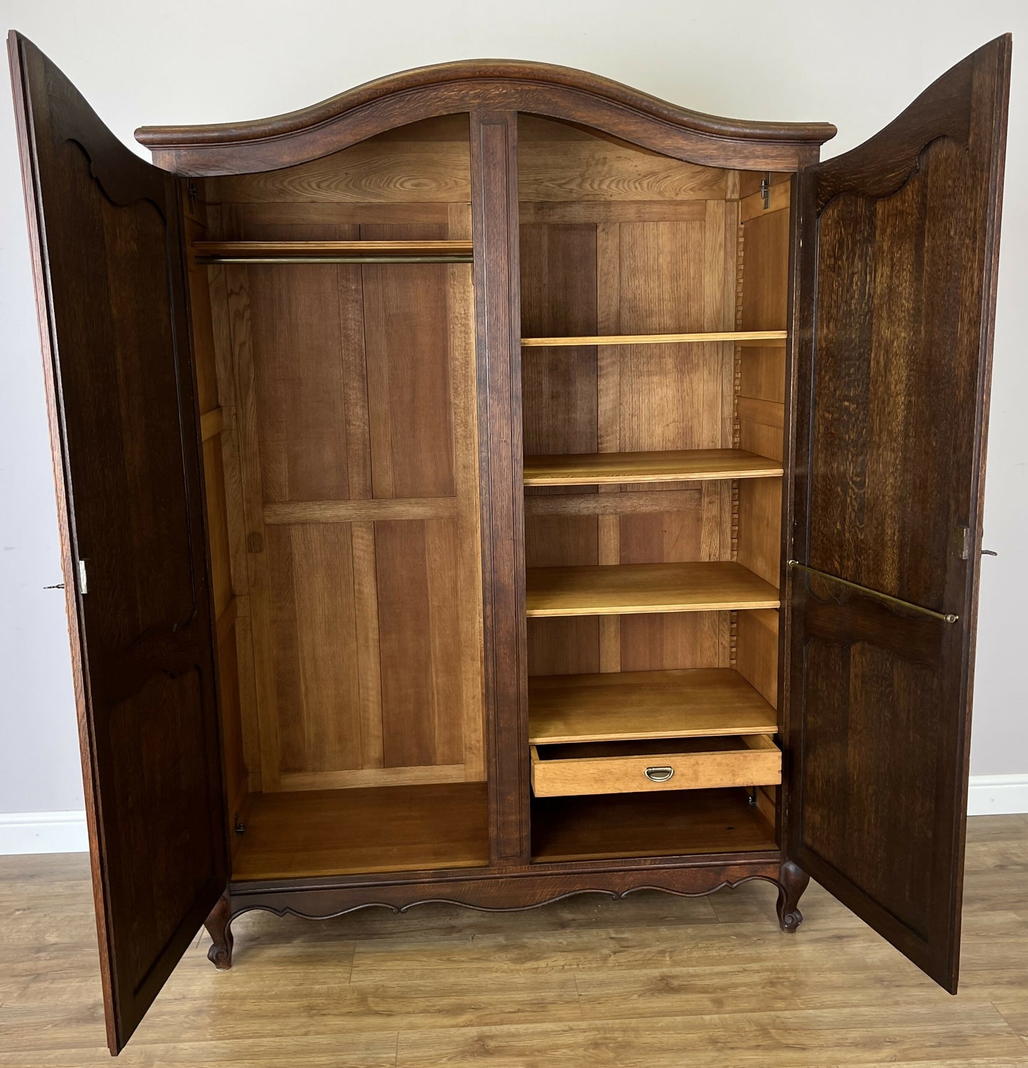 Wardrobe Antique French Louis XVI Style Oak Two Door Carved Armoire LOT 6465