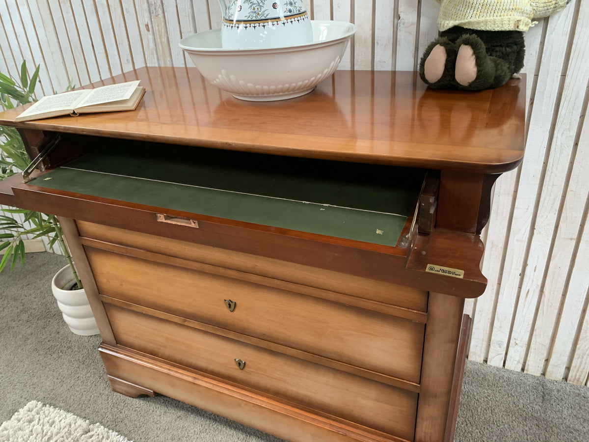 Moreux de Varennes French Vintage Writing Desk Chest 3 Drawers Pull Out Desk