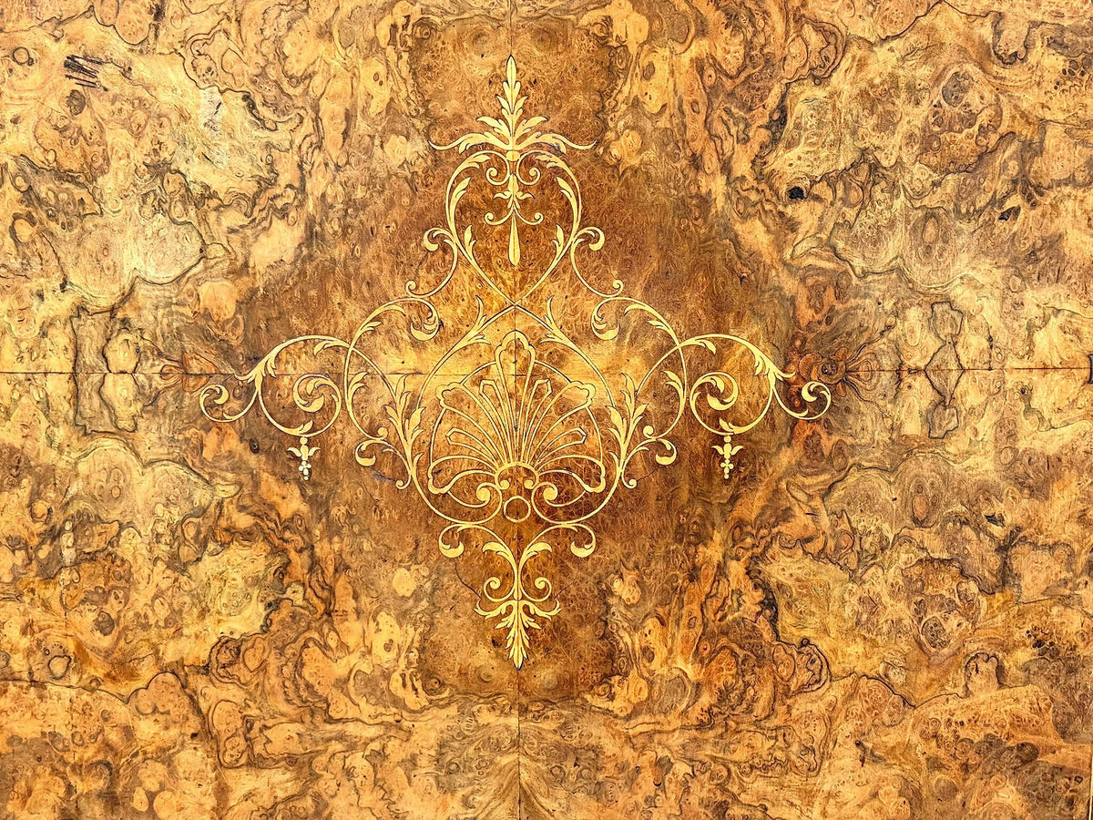 Victorian Inlaid Burr Walnut Credenza