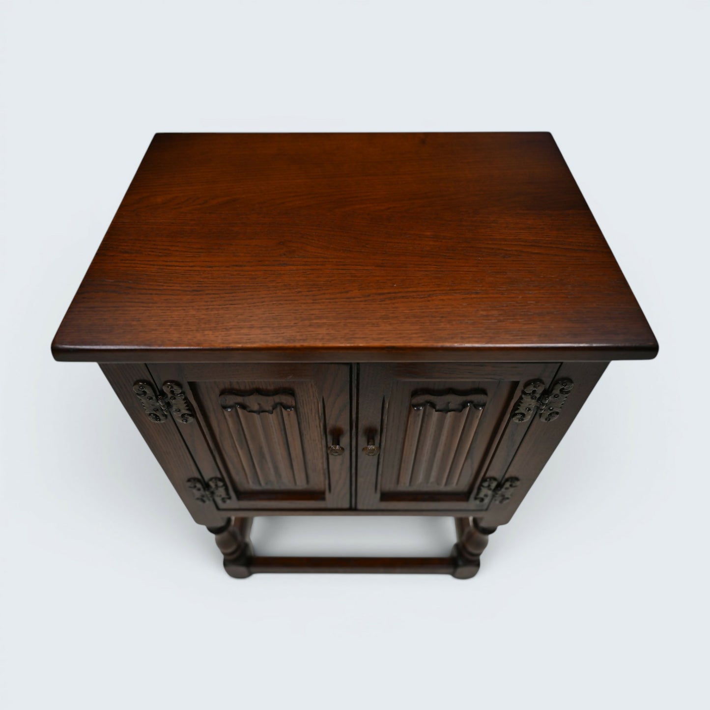 Old Charm Pedestal Cabinet Small Cupboard Bedside Tudor Brown FREE UK DELIVERY*