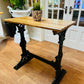 Cast Iron and Oak Hall Occasional Table