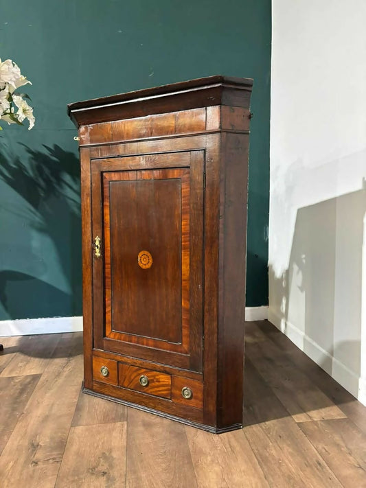 Antique Inlaid Corner Cupboardd