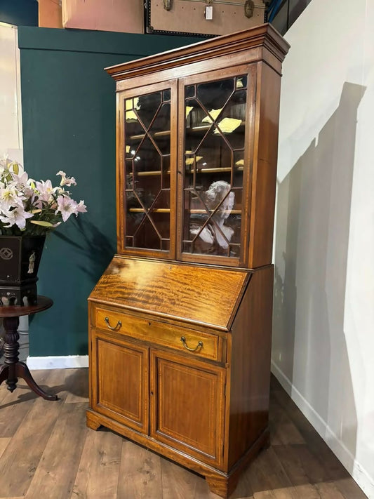 Edwardian Inlaid Bureau Bookcasez