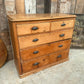 Antique Victorian Pine Two over Three Large Chest of Drawers, c 1870