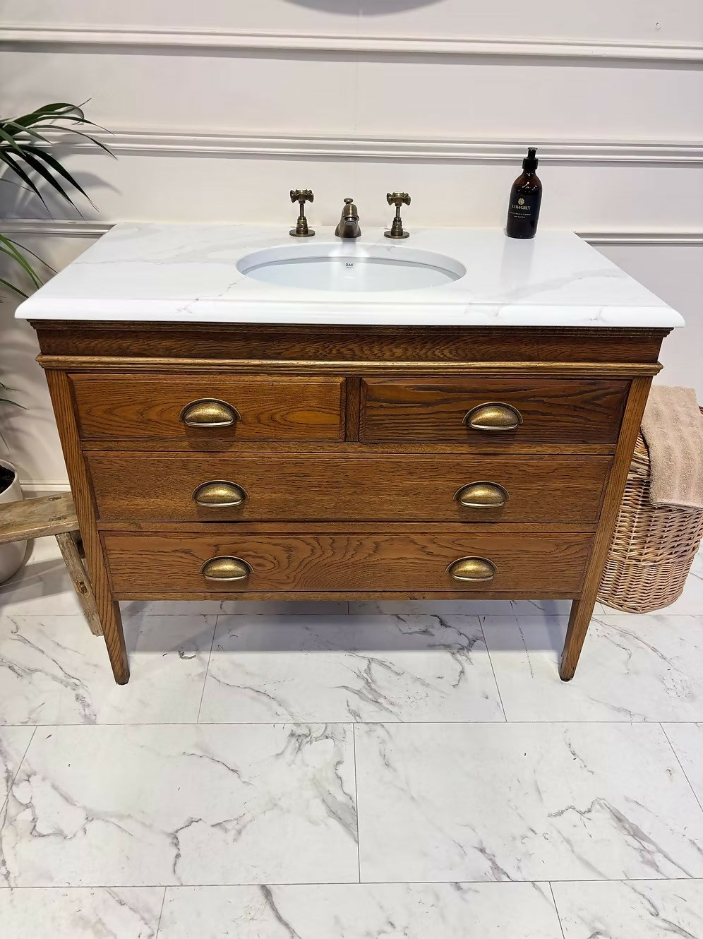 Width 106cm - Vintage Vanity Unit With Tap - Available