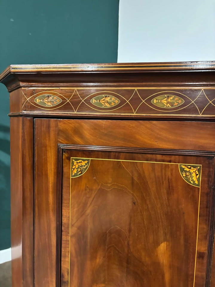 Victorian Mahogany Inlaid Corner Cupboard6