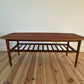 Mid Century Danish Teak Coffee Table Vintage Retro MCM Surfboard Style Coffee Table