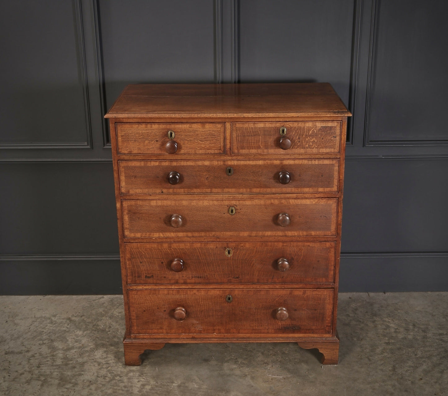George III Oak Tallboy Vintage Chest Of Drawers