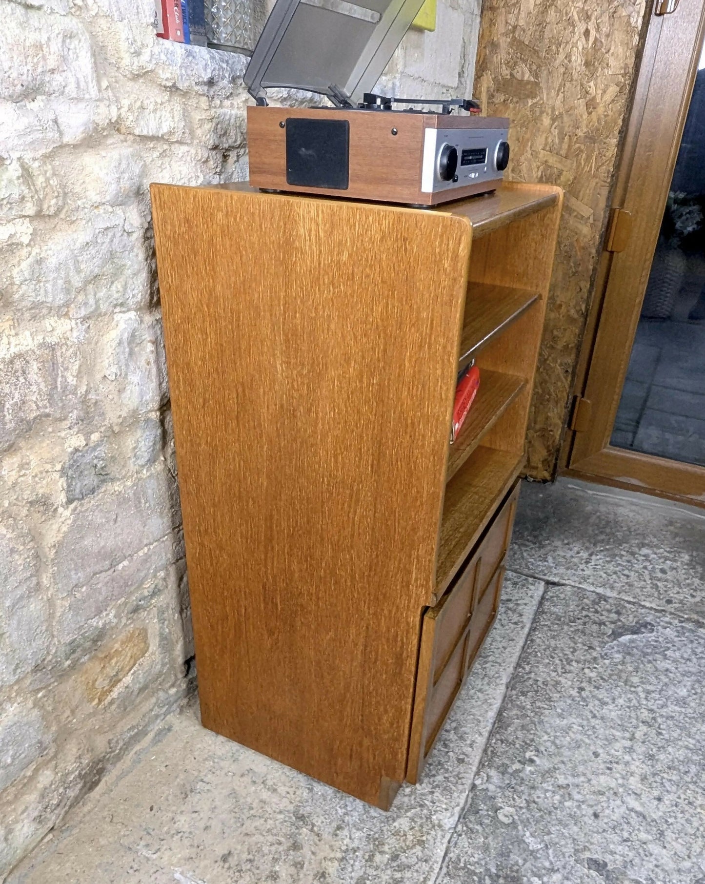 Nathan Squares Media Vinyl Unit - Record Player Unit - Mid Century - Teak