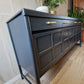 Large Mid Century Nathan Sideboard in Grey and Gold Handles