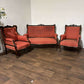Edwardian Upholstered Mahogany Framed Salon Suitez