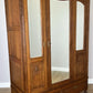 Wardrobe Antique French Oak Two Door Mirrored Carved Armoire Cabinet LOT 6097