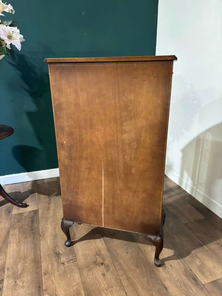 Vintage Mahogany Bow Front Display Cabinetx