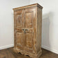 Vintage Indian Rustic Wooden Cupboard with Lime Wash Finish