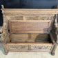 French Carved Oak Tavern Scene Bench