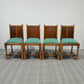 4 Old Charm Style Dining Chairs Oak Green Drop In/On Seats FREE UK Delivery*