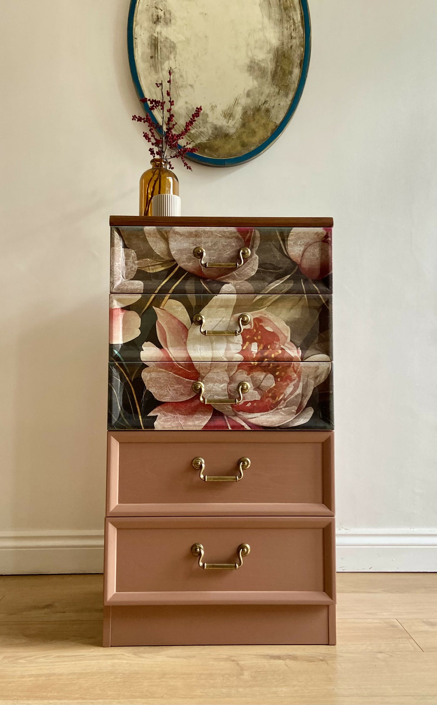 Chest of Drawers G- Plan -Hand -Painted in Dusky Terracotta