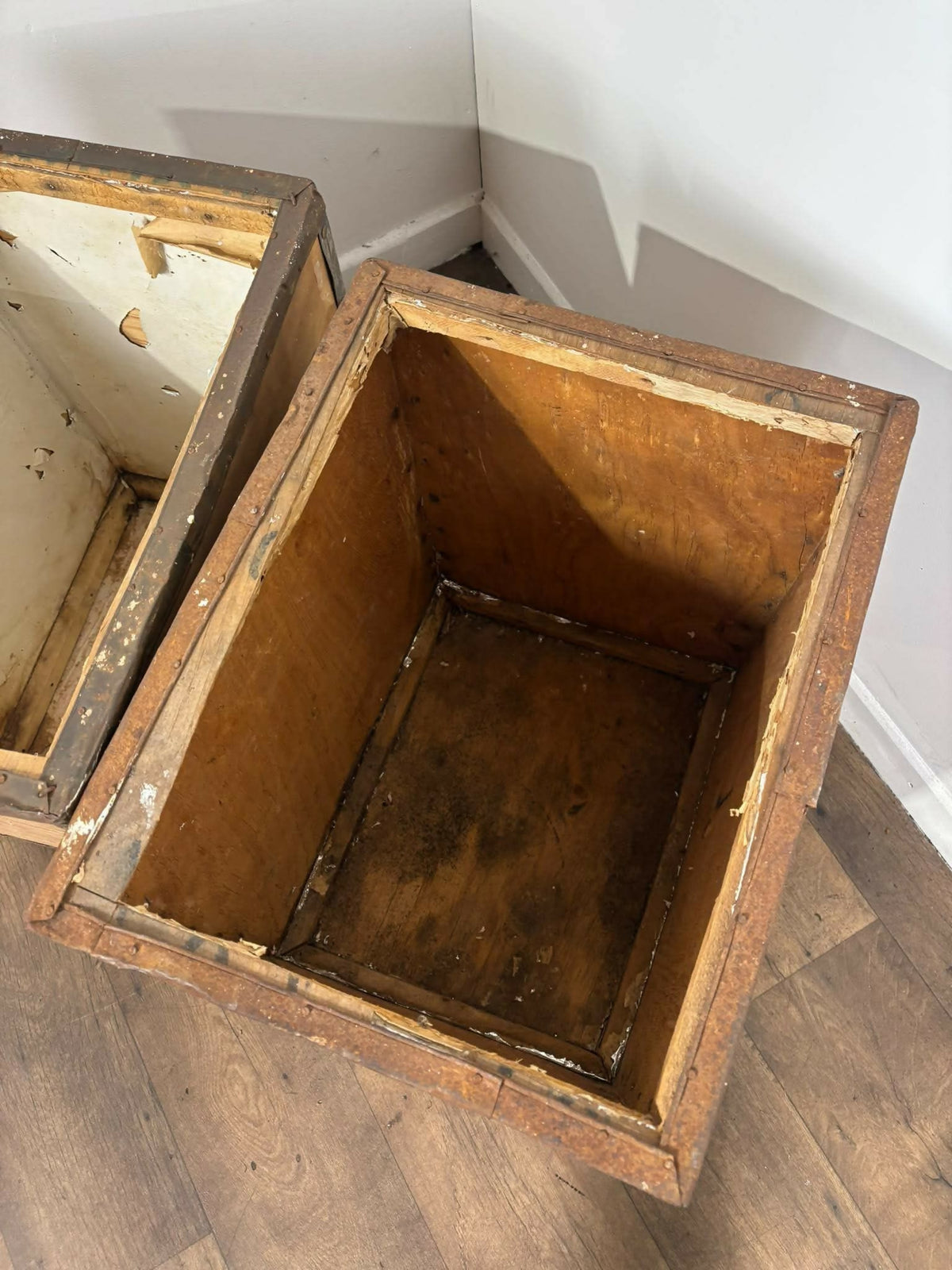Pair of Vintage Kenyan Tea Shipping Chests / Boxes