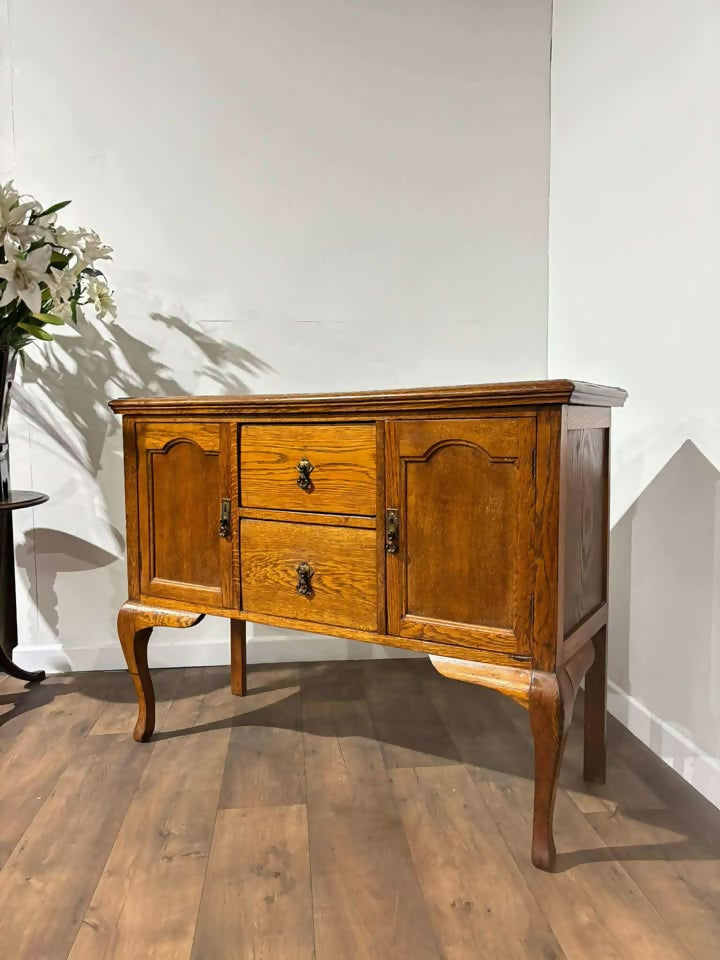 Vintage Oak Cabriole Leg Sideboard