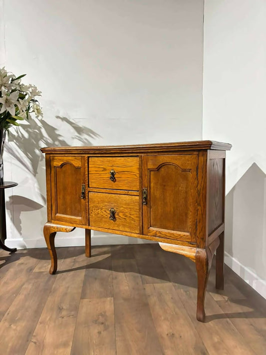Vintage Oak Cabriole Leg Sideboard