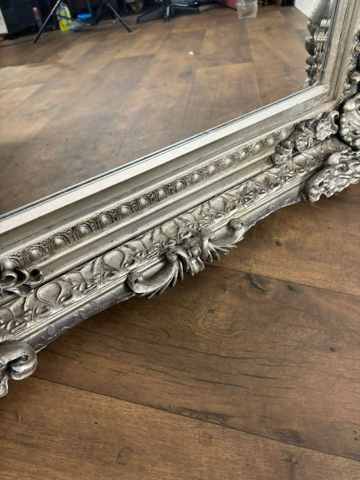 Large Gallery Reproduction Rectangular Bevel Edged Lean Mirror / Wall mirror